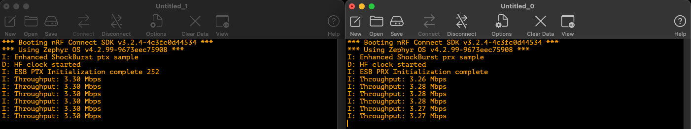 Enhanced Shockburst Throughput Example