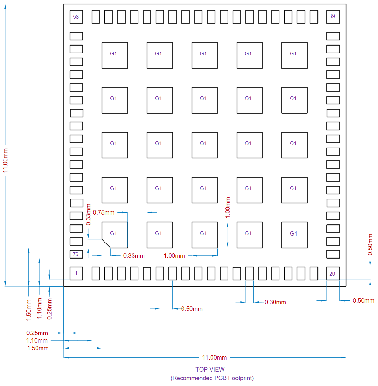 A diagram of a square object with blue lines

Description automatically generated