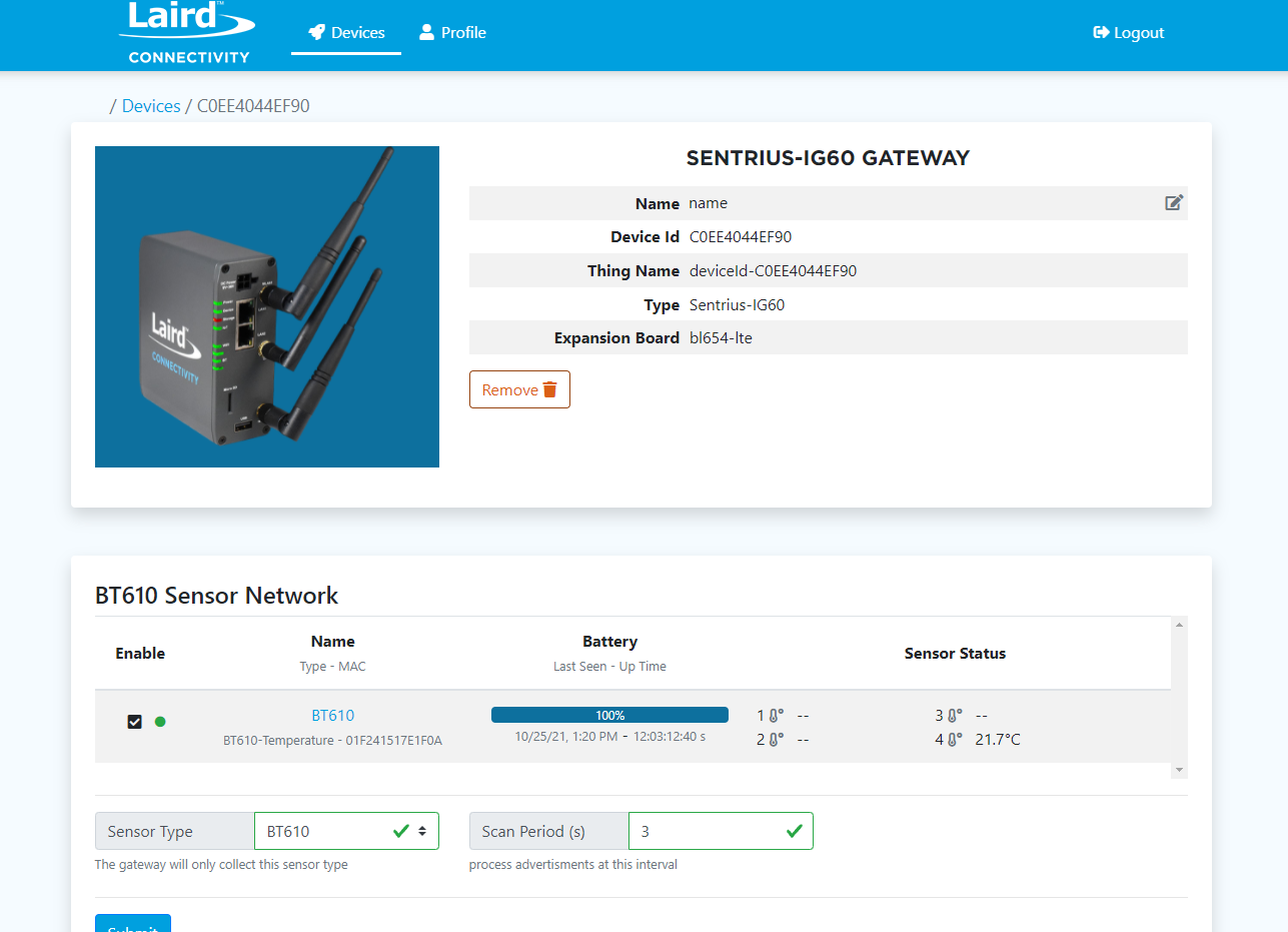 Bluegrass BT610 Temp Params