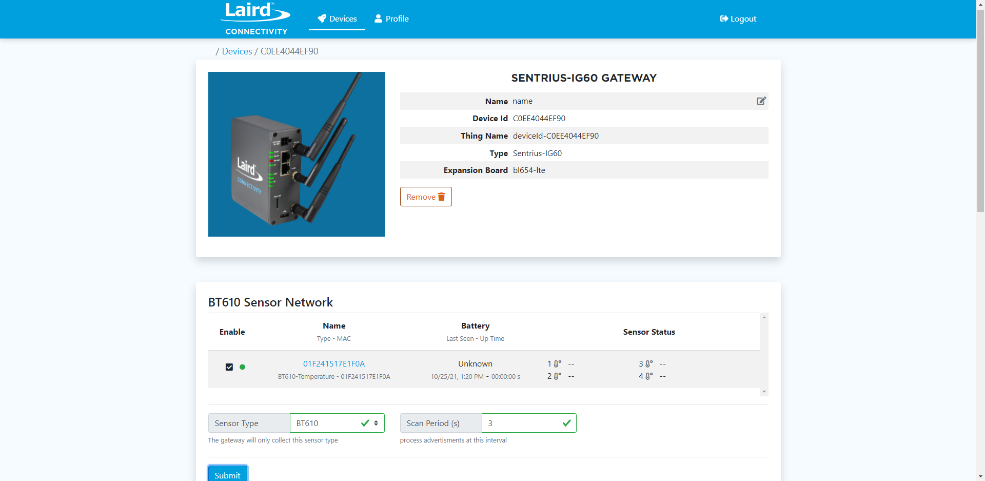 Bluegrass Sensor Detected