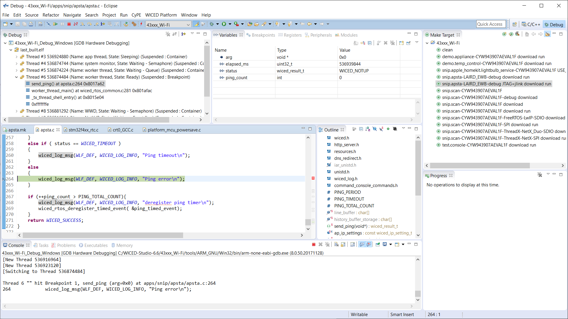 debugger stopped