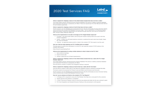 EMC Test Services FAQ