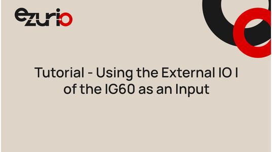 Tutorial - Using the External IO of the IG60 as an Input