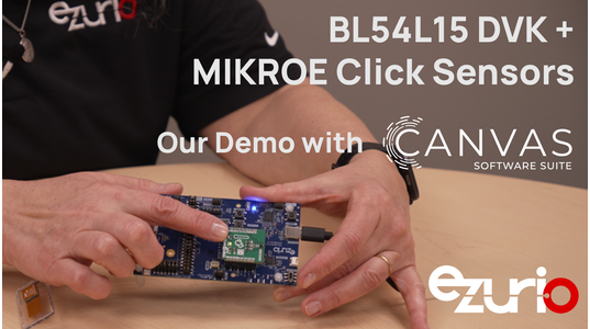BL54L15 DVK + MIKROE Click Sensors - Our Canvas Demo